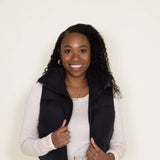 Womens Simply Southern Vest Cropped Puffer Vest for Women in Black