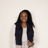 Womens Simply Southern Vest Cropped Puffer Vest for Women in Black