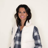 Simply Southern Women's Cropped Puffer Vest for Women in Cream