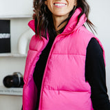 Simply Southern Women Cropped Puffer Vest for Women in Pink