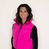 Simply Southern Cropped Puffer Vest for Women in Pink