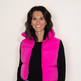 Simply Southern Women Cropped Puffer Vest for Women in Pink