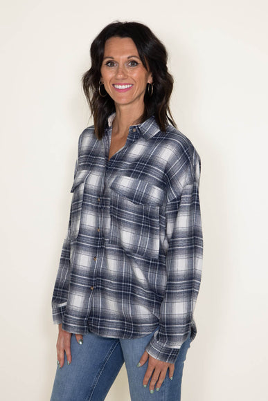 Shirts Simply Southern Plaid Button Up Shirt for Women in Blue