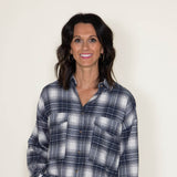 Shirts Simply Southern Plaid Button Up Shirt for Women in Blue