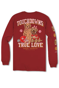 Simply Southern Touchdowns and Love Long Sleeve T-Shirt for Women in Red