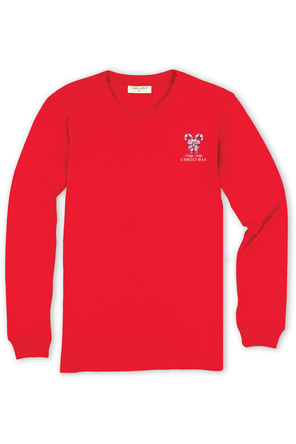 Simply Southern Plus Size Tree Long Sleeve T-Shirt for Women in Red