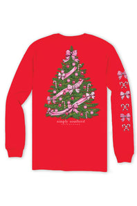 Simply Southern Plus Size Tree Long Sleeve T-Shirt for Women in Red