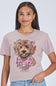 Simply Southern Dog Camo Bow T-Shirt for Women in Gray