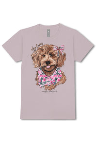 Simply Southern Dog Camo Bow T-Shirt for Women in Gray