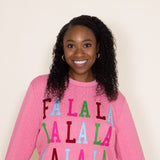 Simply Southern FA LA LA Braided Sweatshirt for Women in Pink