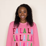 Simply Southern FA LA LA Braided Sweatshirt for Women in Pink