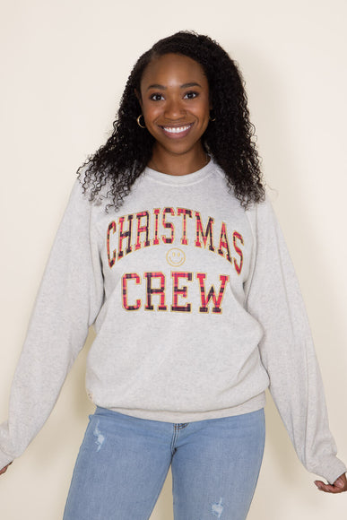 Simply Southern Christmas Crew Sweatshirt for Women in Grey