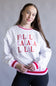 Simply Southern Fa La La Holiday Varsity Crew Sweatshirt for Women