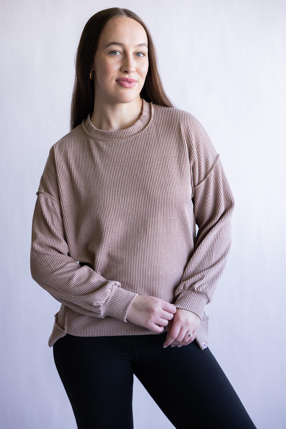Simply Southern Amber Knit Top for Women in Umber | PP-0225-TOP