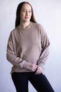 Simply Southern Amber Knit Top for Women in Umber