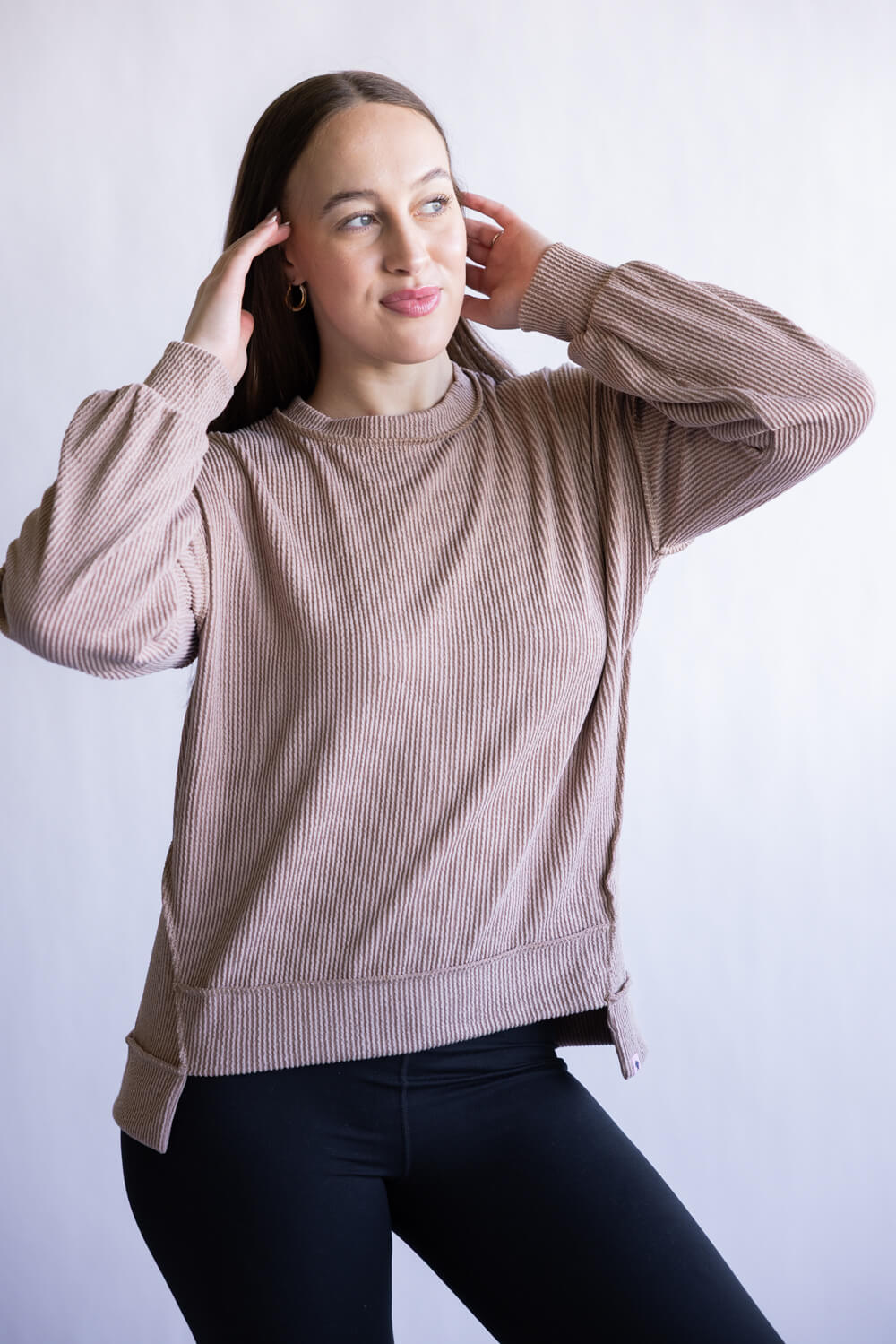 Simply Southern Amber Knit Top for Women in Umber
