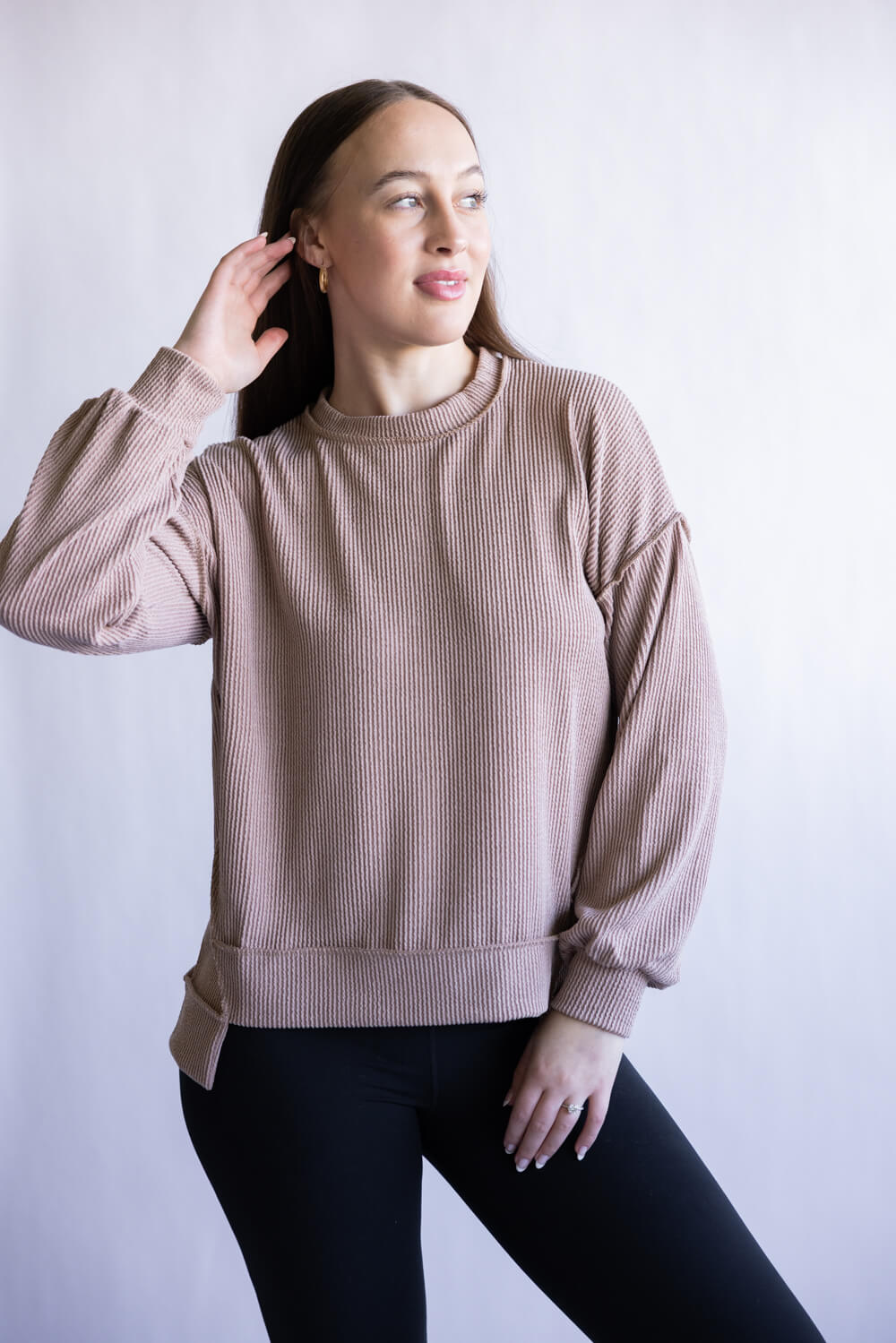 Simply Southern Amber Knit Top for Women in Umber