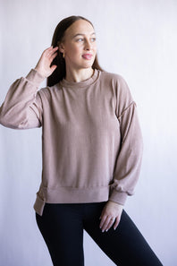 Simply Southern Amber Knit Top for Women in Umber