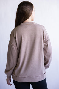 Simply Southern Amber Knit Top for Women in Umber