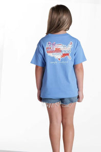 Simply Southern Youth USA Patch T-Shirt for Girls in Bali