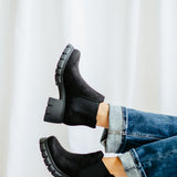 Soda Shoes Poppy Lug Booties for Women in Black