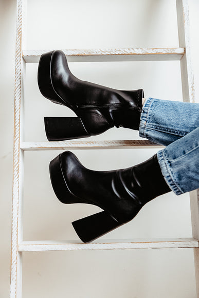 Soda Shoes Assign Platform Booties for Women in Black | ASSIGN-S BLACK