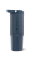 A dark cascade blue HydroJug travel tumbler with a matching flip-top lid, shown on a clean white background.