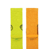 Stance Grinch Fuzzy Crew Socks for Men in Green/Yellow 