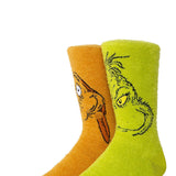 Stance Grinch Fuzzy Crew Socks for Men in Green/Yellow 