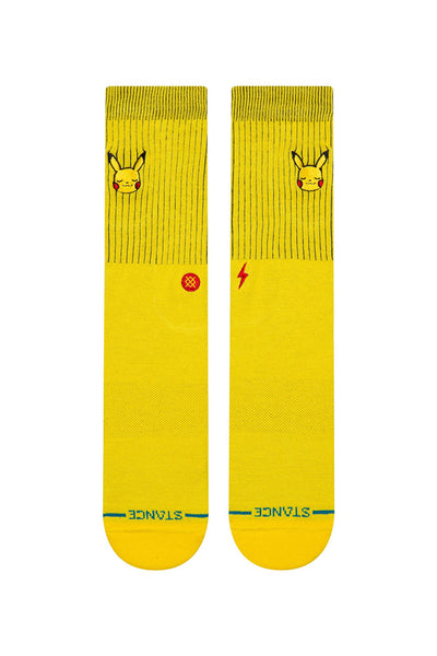  Stance Pokemon Pikachu Crew Socks for Men in Yellow 