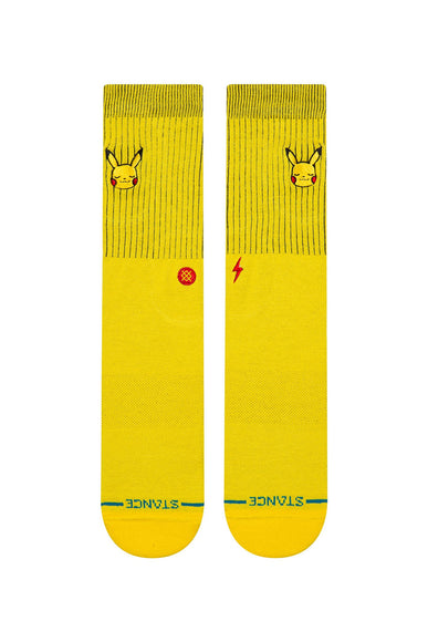  Stance Pokemon Pikachu Crew Socks for Men in Yellow 