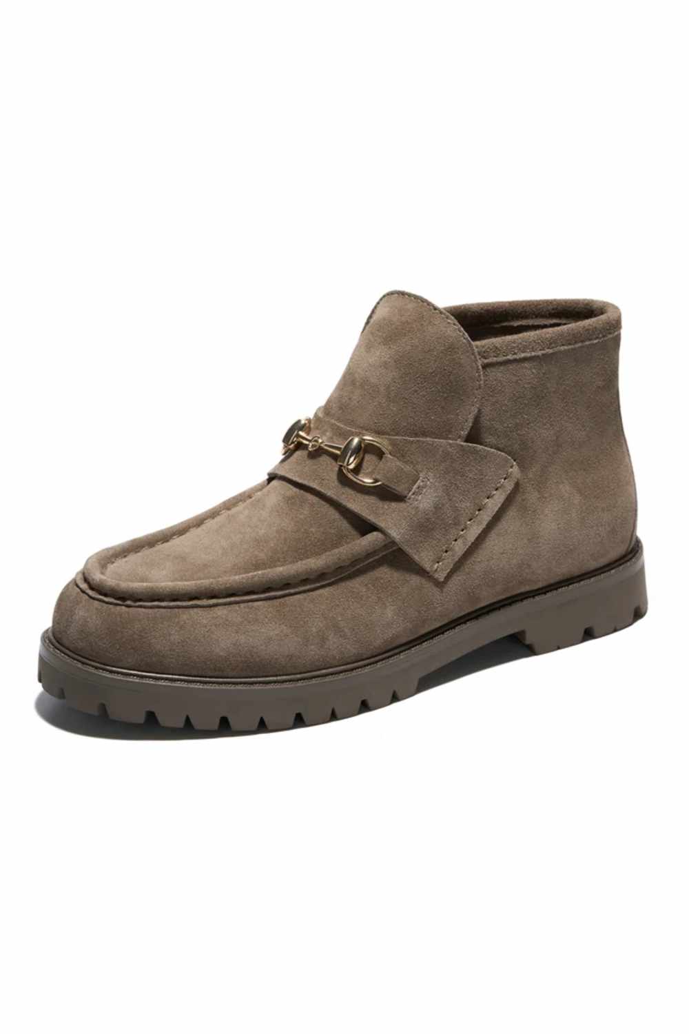 Project Cloud genuine leather bootie with a horse bit metal piece