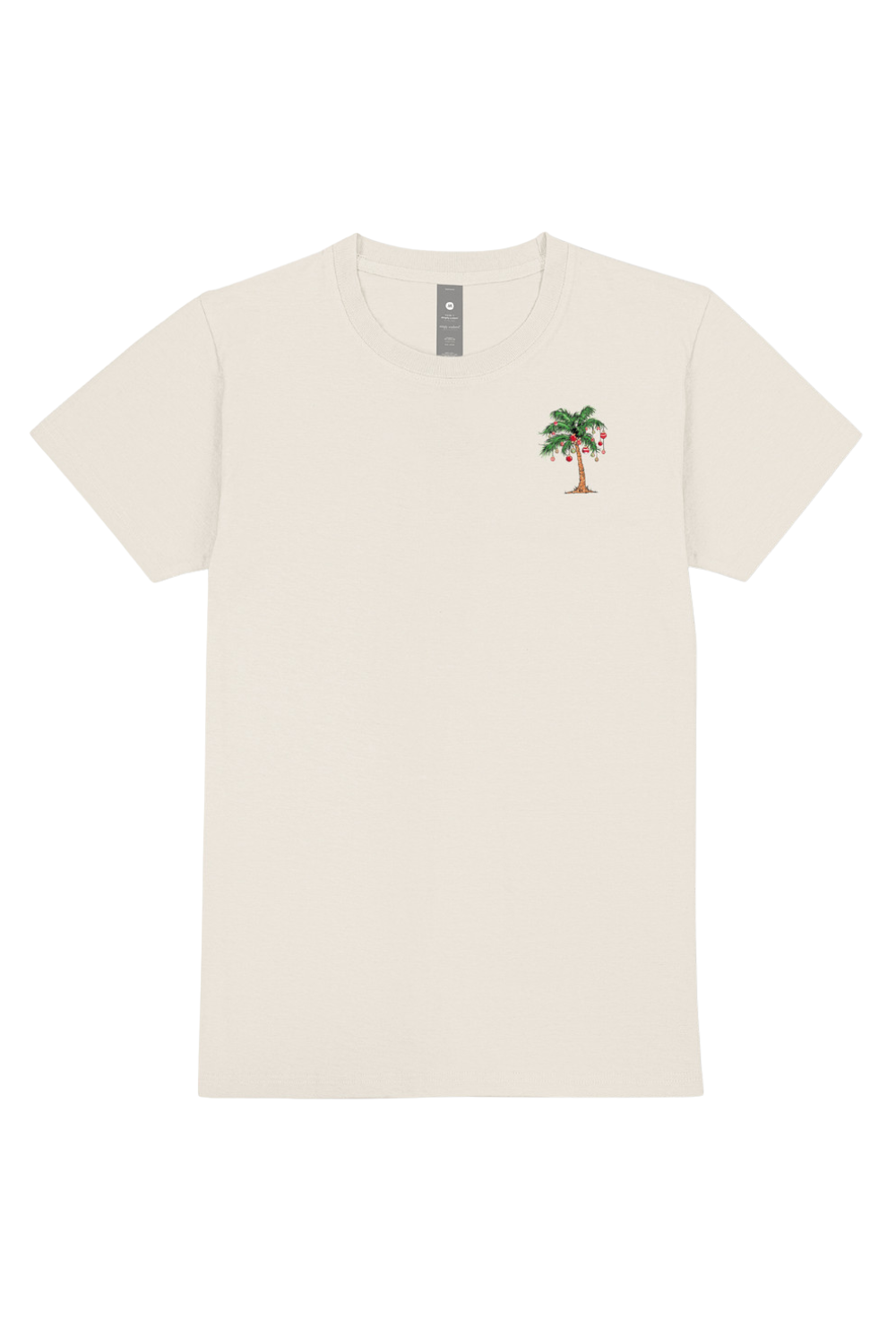 Simply Southern Christmas Palm Tree T-Shirt for Women in Wisp White