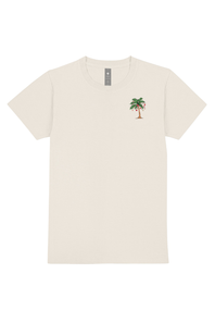 Simply Southern Christmas Palm Tree T-Shirt for Women in Wisp White