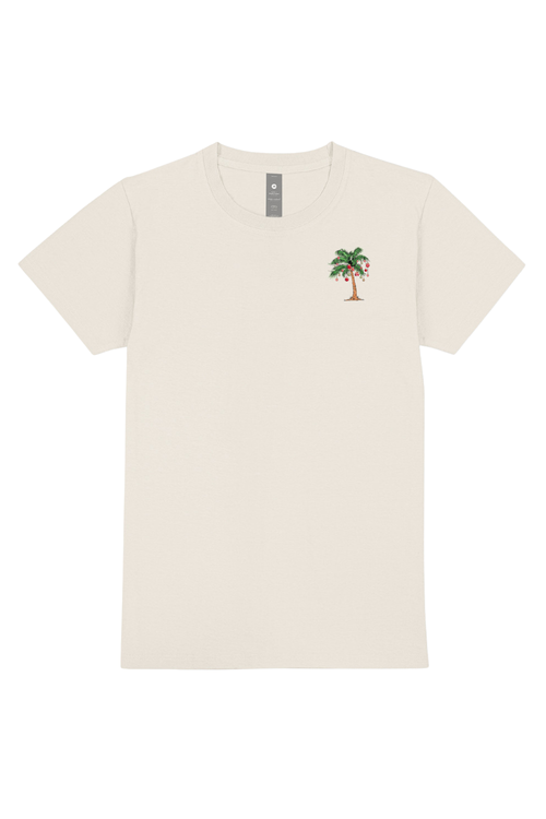 Simply Southern Christmas Palm Tree T-Shirt for Women in Wisp White