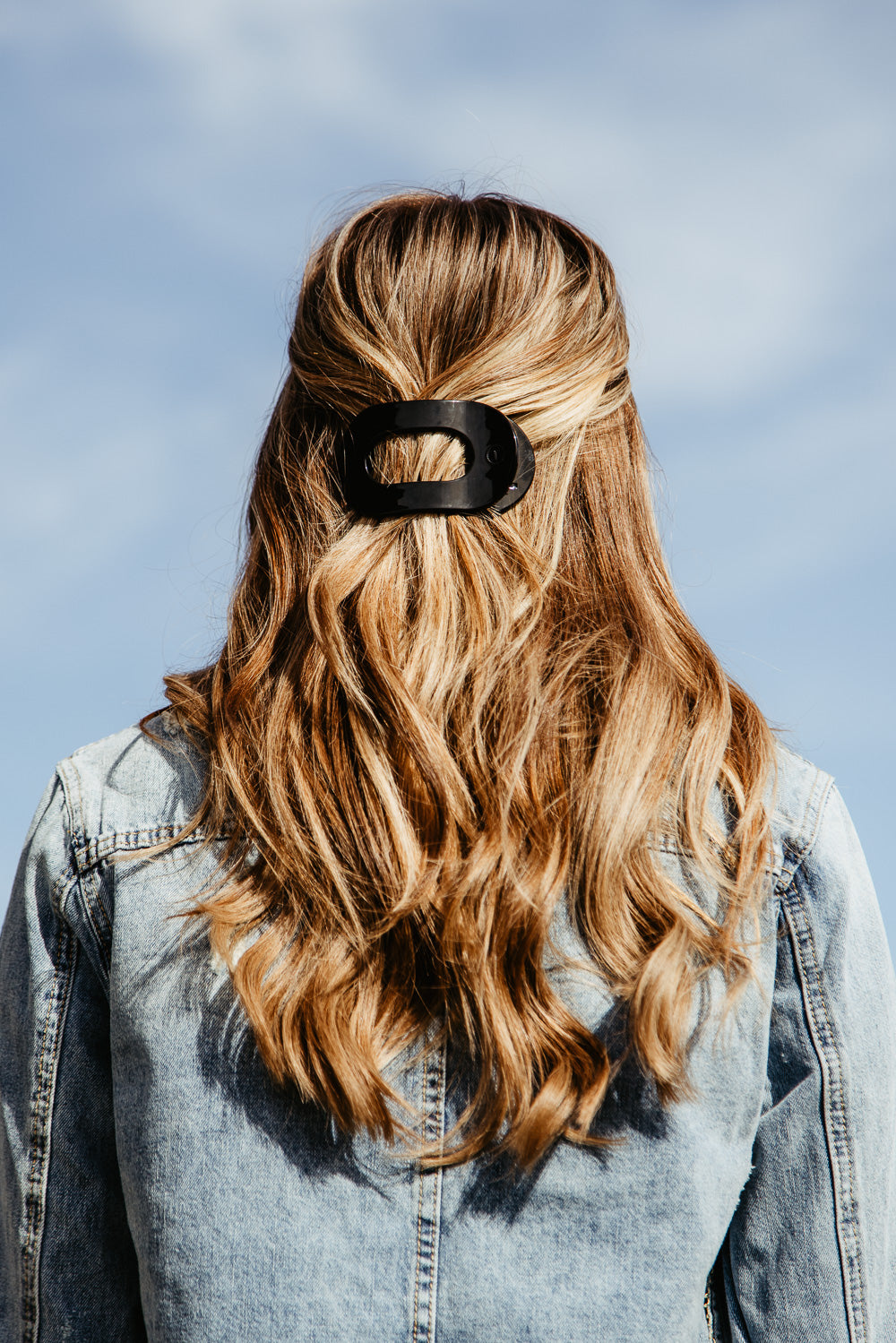 Teleties Medium Flat Round Hair Clip in Black | TT-FCM01-002 – Glik's