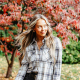 Thread & Supply Lewis Button Up Shirt for Women in Black and Brown Plaid