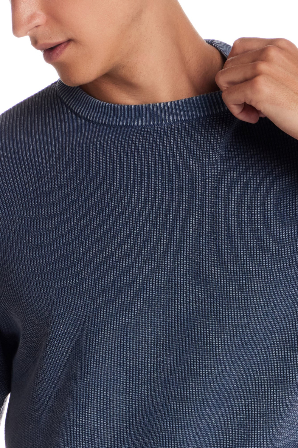 Weatherproof Vintage Vertical Rib Stonewash Sweater for Men in Pageant Blue