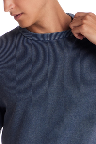 Weatherproof Vintage Vertical Rib Stonewash Sweater for Men in Pageant Blue