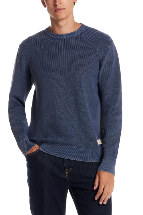 Weatherproof Vintage Vertical Rib Stonewash Sweater for Men in Pageant Blue