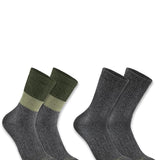 Carhartt Color Block Synthetic-Wool Crew Socks 2 Pack for Men in Grey