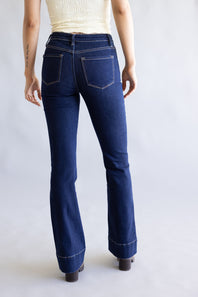 Vervet High Rise Dark Wash Center Hem Bootcut Jeans for Women