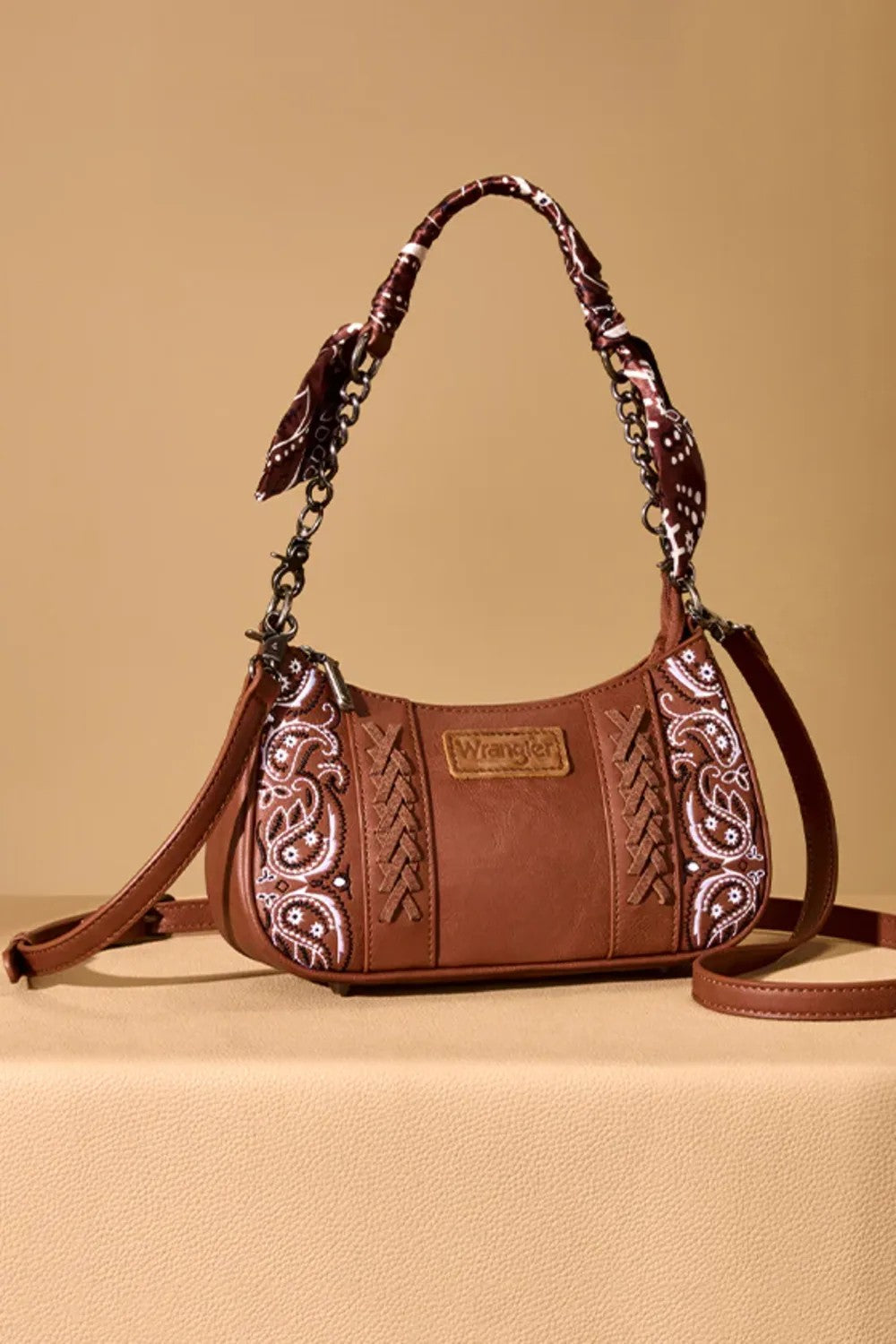 WRANGLER BANDANA SHOULDER PURSE BROWN | WG331-818-BR