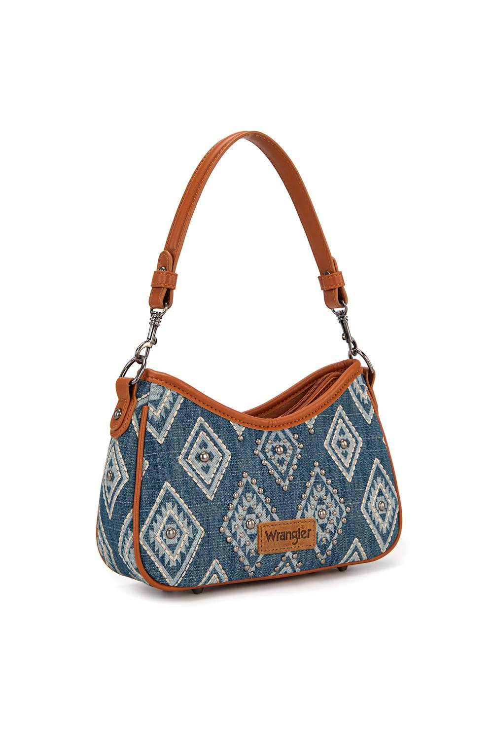 Wrangler Aztec Studded Denim Shoulder Bag for Women in Jean