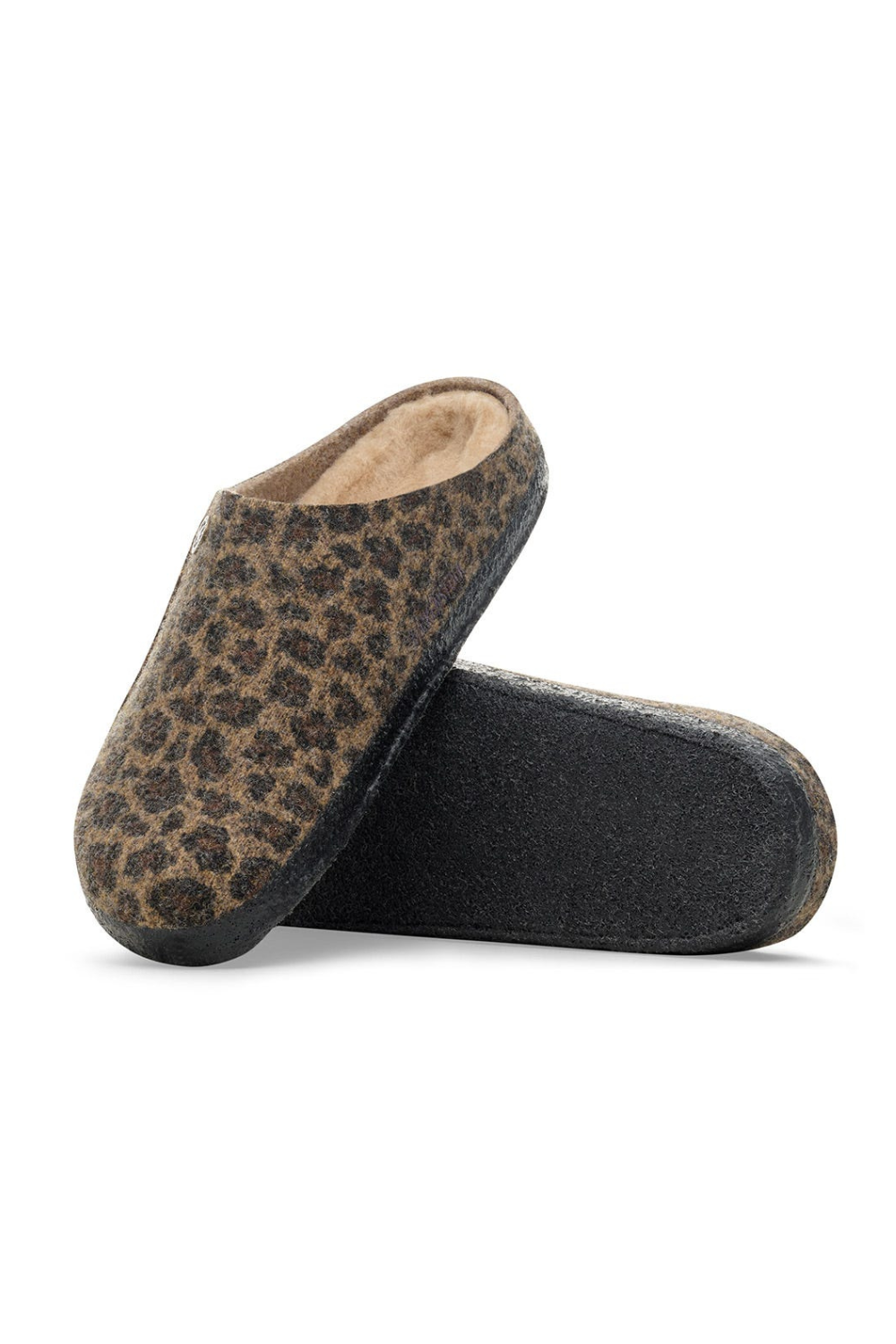 Birkenstock Zermatt Wool Felt Shearling Slippers for Men in Leo Toffee Melange