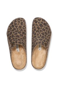 Birkenstock Zermatt Wool Felt Shearling Slippers for Men in Leo Toffee Melange