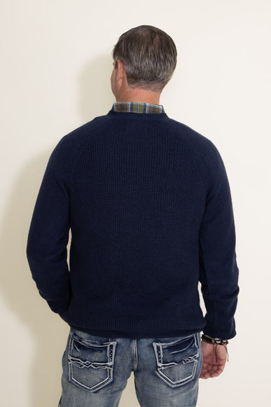 Weatherproof Vintage Waffle Crewneck Raglan Sweater for Men in Blue