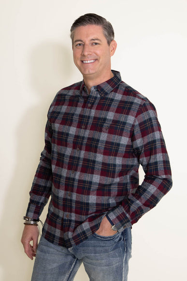 Weatherproof Vintage Flannel Shirt for Men in Red 