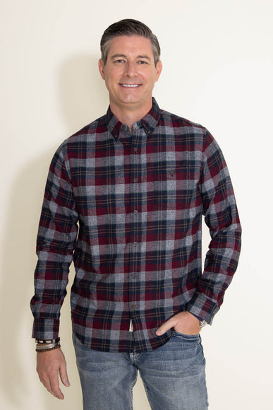 Weatherproof Vintage Flannel Shirt for Men in Red 