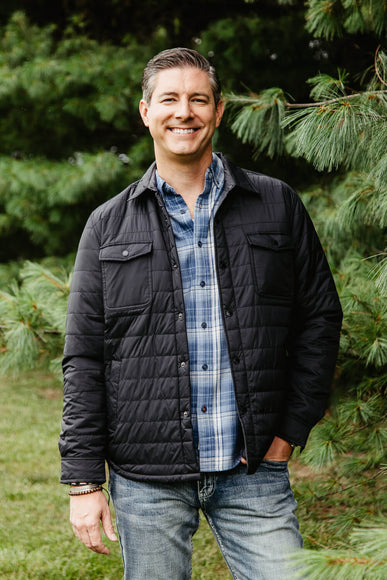 Weatherproof Vintage Quilted Barn Jacket for Men in Black